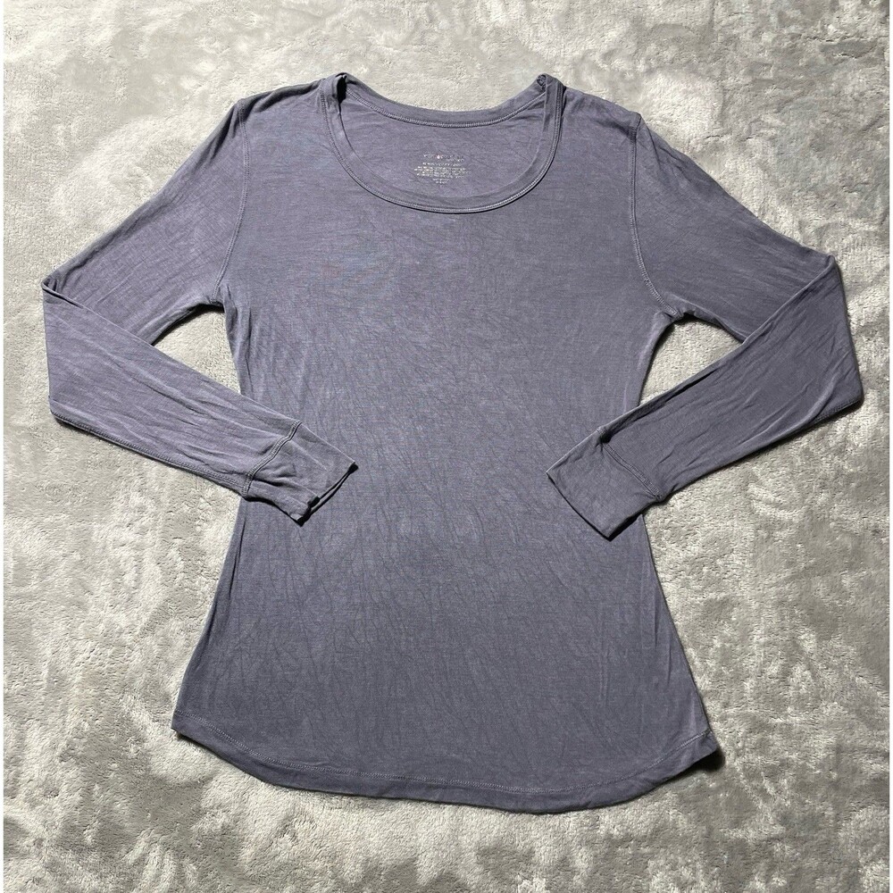 Warm Essentials by Cuddl Duds Soft Knit Long Sleeve Crewneck Top Women’s M Gray